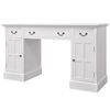 vidaXL dobbelt piedestal skrivebord hvidt 140x48x80 cm