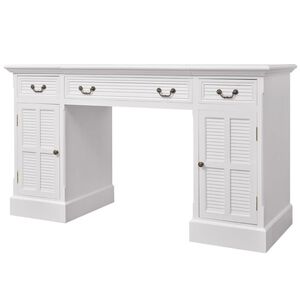 vidaXL dobbelt piedestal skrivebord hvidt 140x48x80 cm