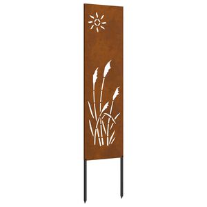vidaXL Have privatliv sk&aelig;rm Fretwork Rusten 32 x 140 cm Cortenst&aring;l