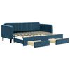 vidaXL daybed med udtr&aelig;k og skuffer 90x200 cm velour bl&aring;