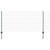 vidaXL Eurohegn med stolpe 25 x 1 m PVC-belagt st&aring;l Gr&oslash;n Mesh