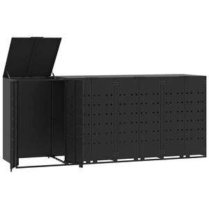 vidaXL skraldespandsskjuler 276x79x117 cm 4 rum st&aring;l sort