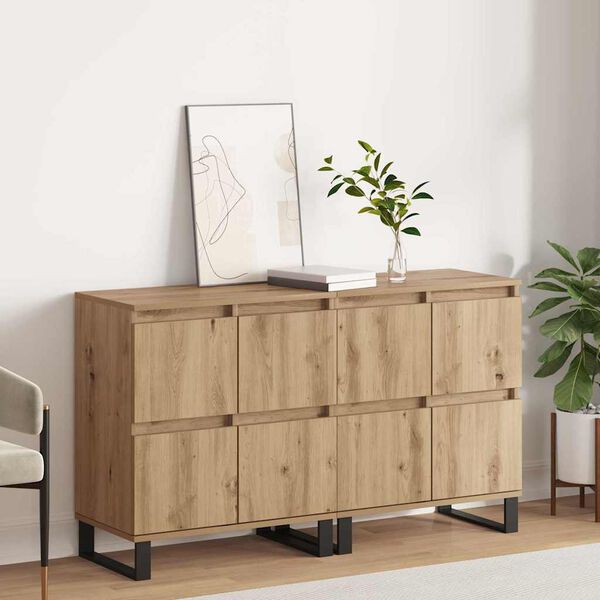 vidaXL Sideboard 2 pcs Artisan Egetr&aelig; 60 x 35 x 70 cm