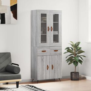 vidaXL h&oslash;jskab 69,5x34x180 cm konstrueret tr&aelig; gr&aring; sonoma-eg