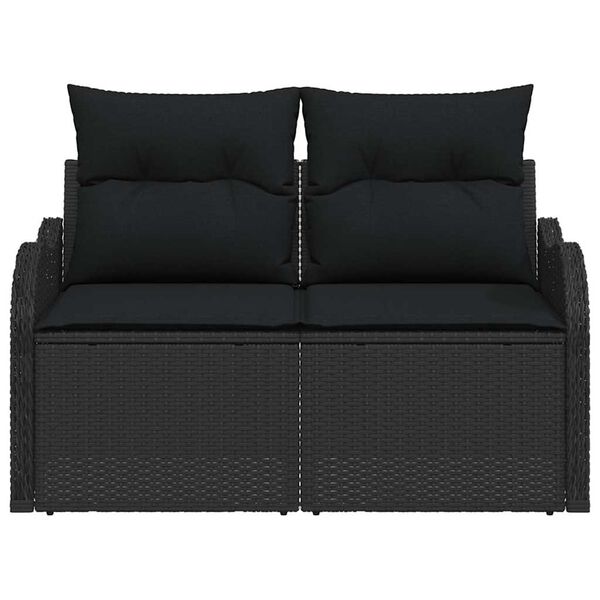 vidaXL Havem&oslash;belsofa med pude Sort 121 x 62 x 69cm polyrattan