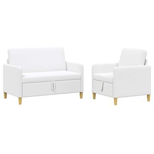 vidaXL Sofa s&aelig;t med opbevaring 2 stk. Hvid Polyester