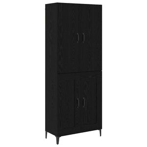 vidaXL Highboard Sort eg 69,5 x 34 x 180 cm Konstrueret tr&aelig;