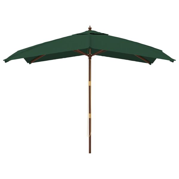 vidaXL haveparasol med træstang 300x300x273 cm grøn