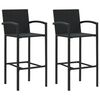 vidaXL barstole 2 stk. polyrattan sort