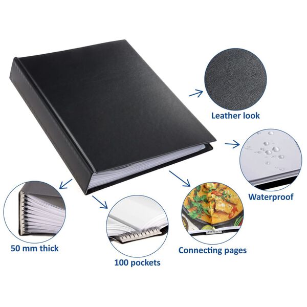 rillstab demomappe A4 100 lommer sort