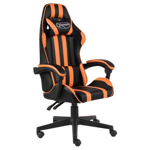 vidaXL racerstol kunstl&aelig;der sort og orange