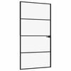 vidaXL d&oslash;r 102x201,5 cm h&aelig;rdet glas og aluminium sort