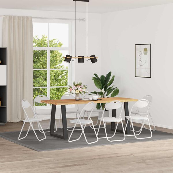 vidaXL Sammenklappelig stol 8 pcs Hvid 48 x 43,5 x 81 cm Faux l&aelig;der