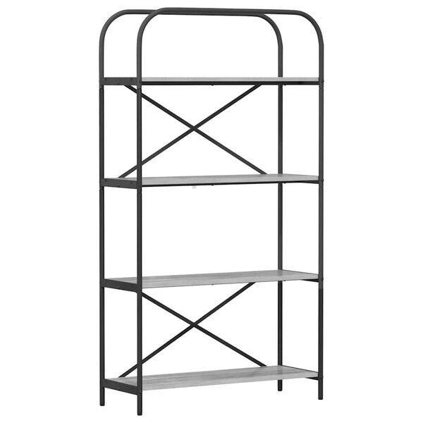 vidaXL Bogreol Gr&aring; Sonoma 80 x 30 x 146 cm Konstrueret tr&aelig;