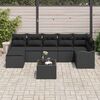 vidaXL Havesofa S&aelig;t med pude 8 pcs Sort Poly rattan
