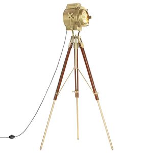 vidaXL gulvlampe med trefod 193 cm massivt mangotr&aelig;