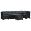 vidaXL 6-personers Have Sofa med Puder Rattan Look PP Antracit
