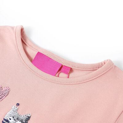 Langærmet T-shirt til børn str. 92 lyserød