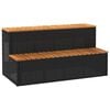 vidaXL spakant 100x50x50,5 cm polyrattan og massivt akacietr&aelig; sort