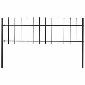 vidaXL havehegn Woerden med spydtop st&aring;l 170x60 cm sort