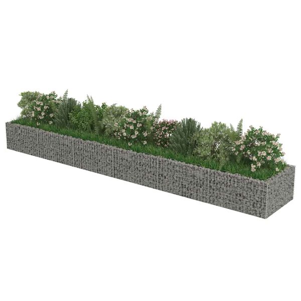 vidaXL gabion-h&oslash;jbed 540x90x50 cm galvaniseret st&aring;l