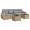 vidaXL sofas&aelig;t til haven 6 dele med hynder polyrattan beige