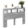 vidaXL sengegavl med opbevaring og LED-lys 140x17x102 cm grå sonoma-eg