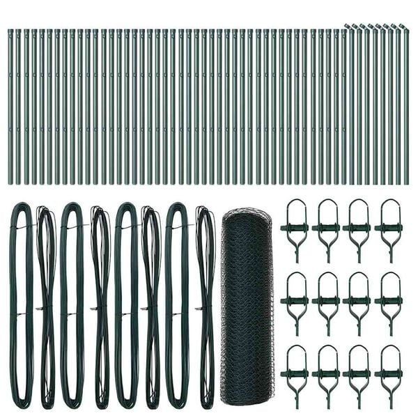 vidaXL Hegnspæl Grøn 100 x 0,5 m (25 mm mesh) Stål og PVC