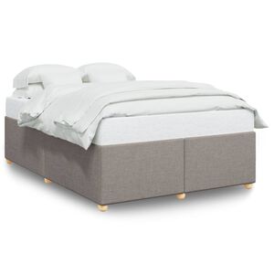 vidaXL sengeramme uden madras 140x200 cm stof gr&aring;brun