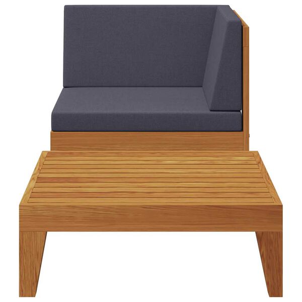 vidaXL lounges&aelig;t til haven 2 dele med hynder massivt akacietr&aelig;