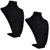 vidaXL halsk&aelig;deholder buste flannel 2 stk. 23 x 11,5 x 30 cm sort