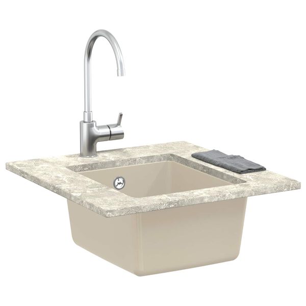 vidaXL Vask Beige 370 x 460 mm 80% Kvarts og 20% Resin