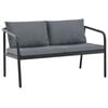 vidaXL 2-personers havesofa med hynder gr&aring; aluminium