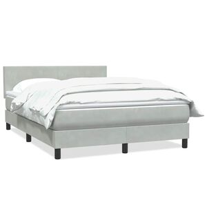 vidaXL kontinentalseng med madras 160x210 cm fl&oslash;jl lysegr&aring;