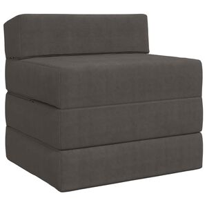 vidaXL Samlebar Sofa Seng M&oslash;rkegr&aring; 200 x 70 x 15 cm Velourstof
