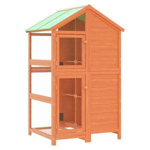 vidaXL fuglebur 97x81x152 cm massivt fyrretr&aelig; brun