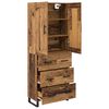 vidaXL Highboard Gammelt tr&aelig; 69,5 x 34 x 180 cm Konstrueret tr&aelig;