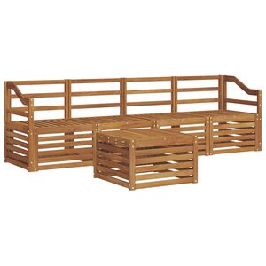 vidaXL Sofas&aelig;t 5 pcs Naturfarvet Massivt Akacietr&aelig;