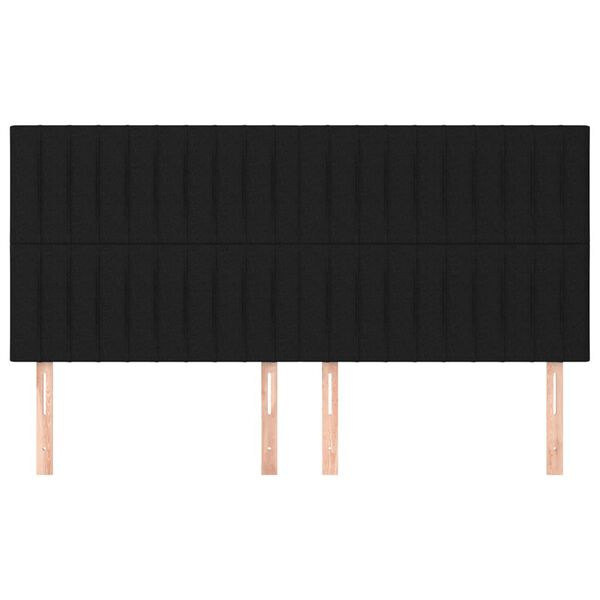 vidaXL sengegavl sort 200x5x118/128 cm stof