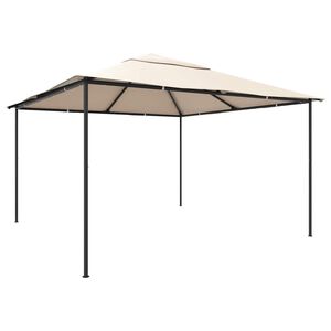 vidaXL pavillon med baldakin 4x4 m st&aring;l beige