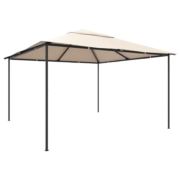 vidaXL pavillon med baldakin 4x4 m st&aring;l beige
