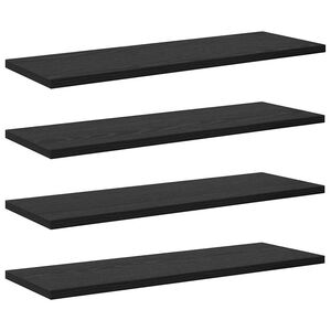 vidaXL Boghylde Br&aelig;t 3 niveauer 4 stk. 60 x 20 x 1,5 cm Sort