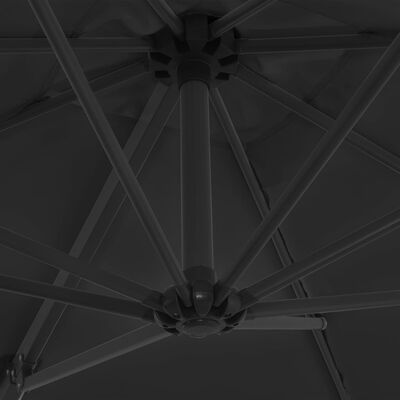 vidaXL hængeparasol med stålstang 250 x 250 cm antracitgrå