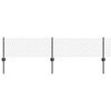 vidaXL Hegn med post Grå 0,4 x 10 m Stål og PVC
