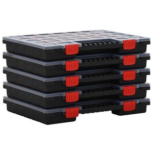 vidaXL sortimentbokse 5 stk. 40x30x5 cm polypropylen