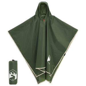 vidaXL regnponcho med h&aelig;tte 223x145 cm 2-i-1 design gr&oslash;n