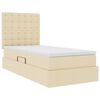 vidaXL Seng med opbevaring og madras Creme 100 x 200 cm Polyester