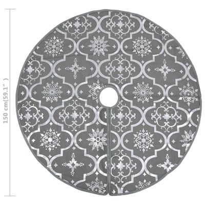vidaXL luksuriøs skjuler til juletræsfod med julesok 150 cm stof grå