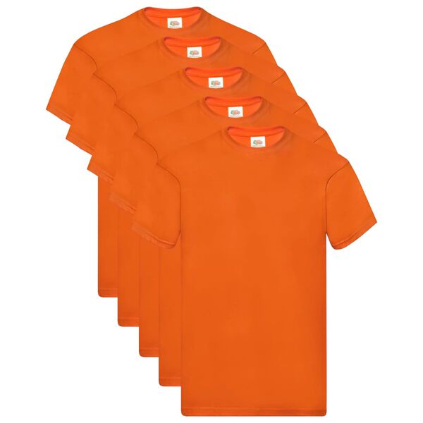 Fruit of the Loom originale T-shirts 5 stk. str. L bomuld orange