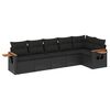 vidaXL sofas&aelig;t til haven 6 dele med hynder polyrattan sort